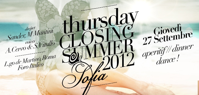 Sofia - Giovedì 27 settembre 2012 - Closing Party